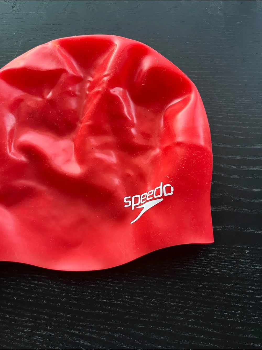 Speedo Red Silicone Swim Cap Unisex Adult Youth One Size Stretch Water Sports